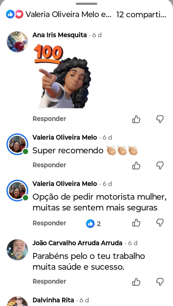 Comentários no Facebook recomendando a Bagé 53
